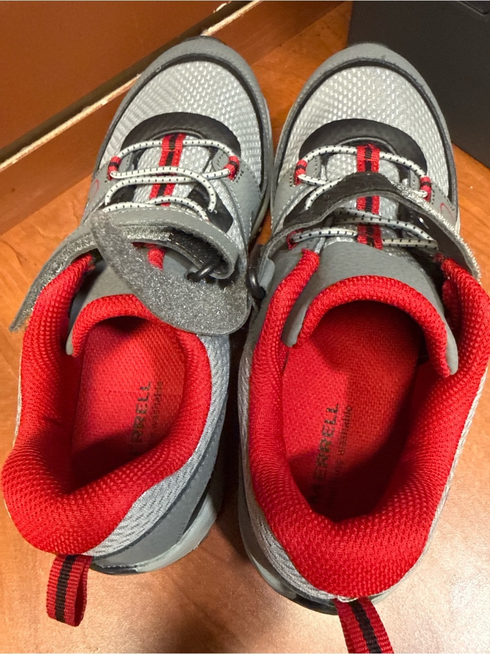 Merrell Kids Gray and Red Trail Sneakers - Picture 5 of 10